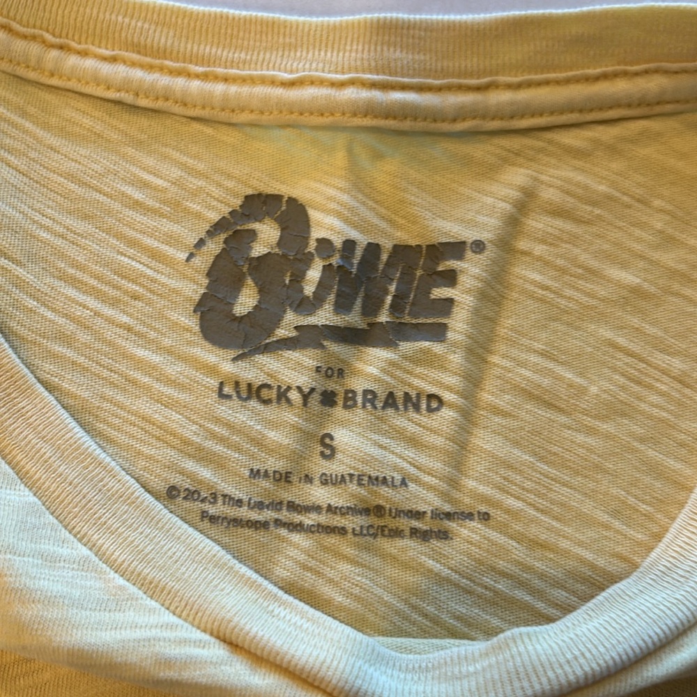 Lucky Brand Yellow David Bowie Graphic Short Sleeve Tee - Picture 3 of 4